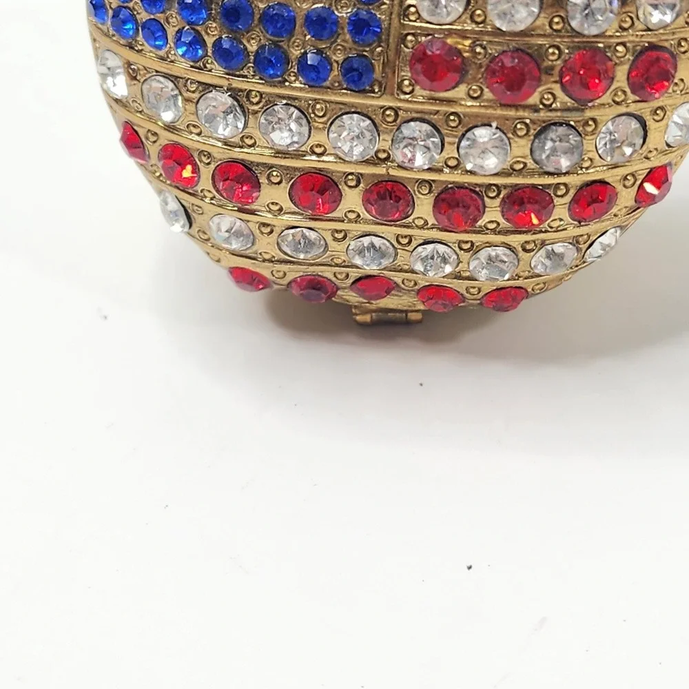Art Form Objet d' Work of Art APPLE USA Patriotic Teacher Jeweled Trinket Box